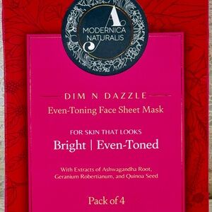 Dim N Dazzle Even Toning Face Sheet Masks(4) By A Modernica Naturals Glass Skin